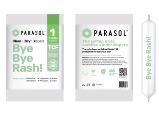 PARASOL｜Clear + Dry™ 新科技水凝尿布-工藝升級版試用包 發放尺寸 S / M 號